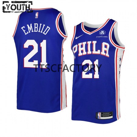Kinder NBA Philadelphia 76ers Trikot Joel Embiid 21 Nike 2022-2023 Icon Edition Royal Swingman